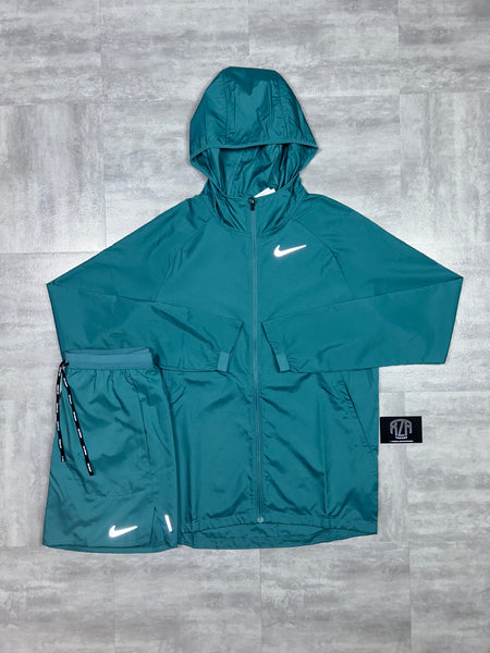 Nike Essential Windrunner Jacket & Flex Stride Shorts Set 'Mineral Tea